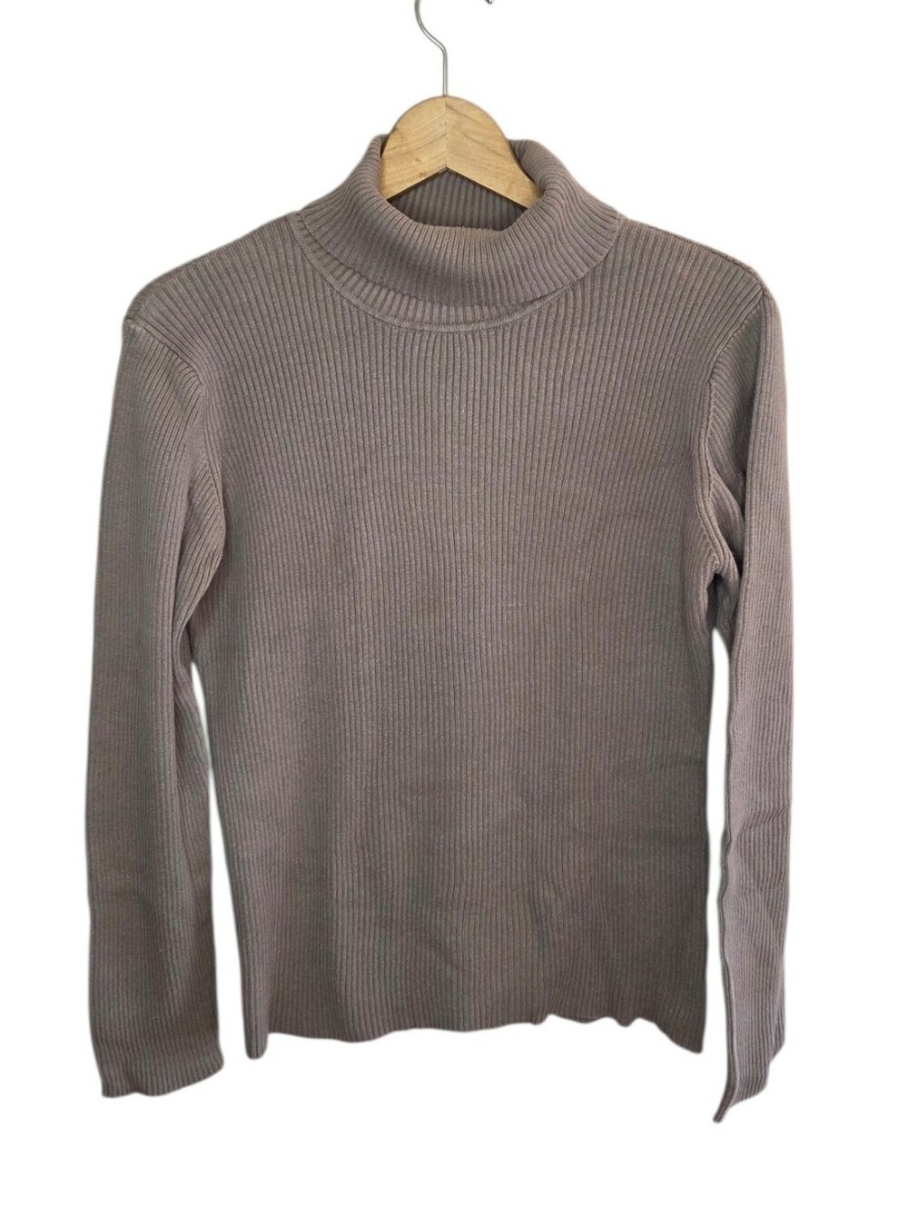 Liz Claiborne Fawn Brown Ribbed Turtleneck Sweater Size Large